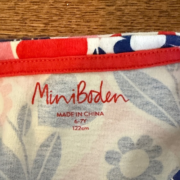 Mini Boden Pink and Blue Floral Heart Dress - Picture 2 of 4